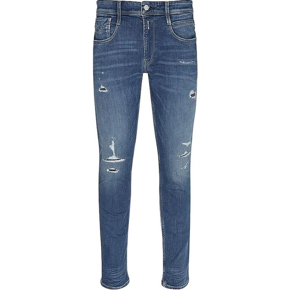 Replay Mens Anbass Cotton Slim Jeans / Blue